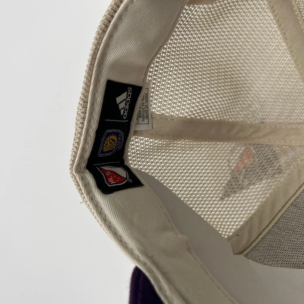 Adidas Orlando City SC MLS Trucker Hat Snapback Purple Brown Tan New